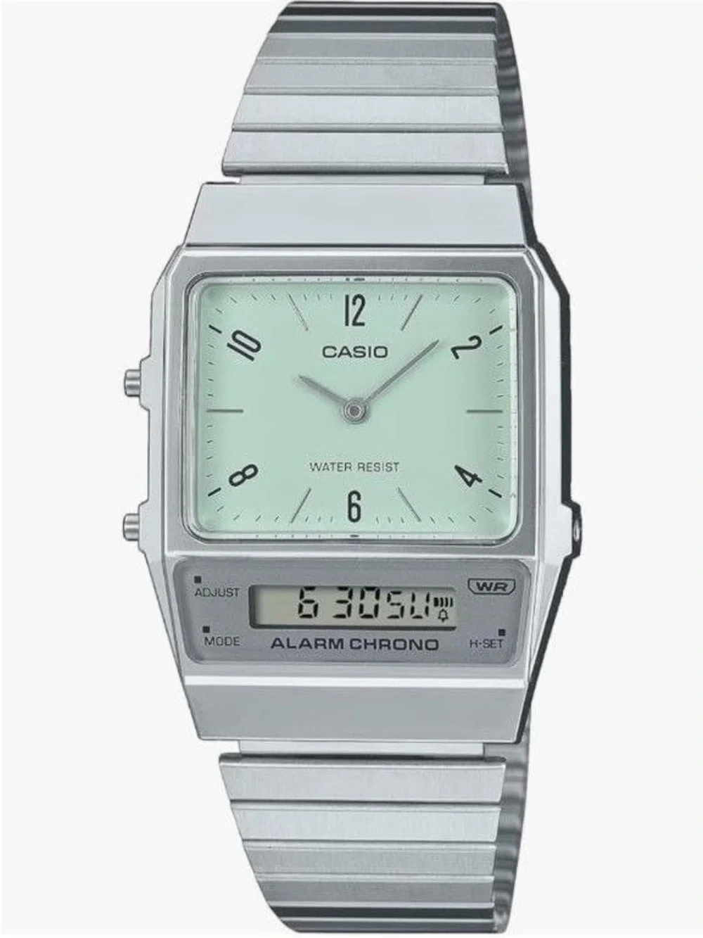 Casio Silver Watch with Mint Green Dial AQ800E
